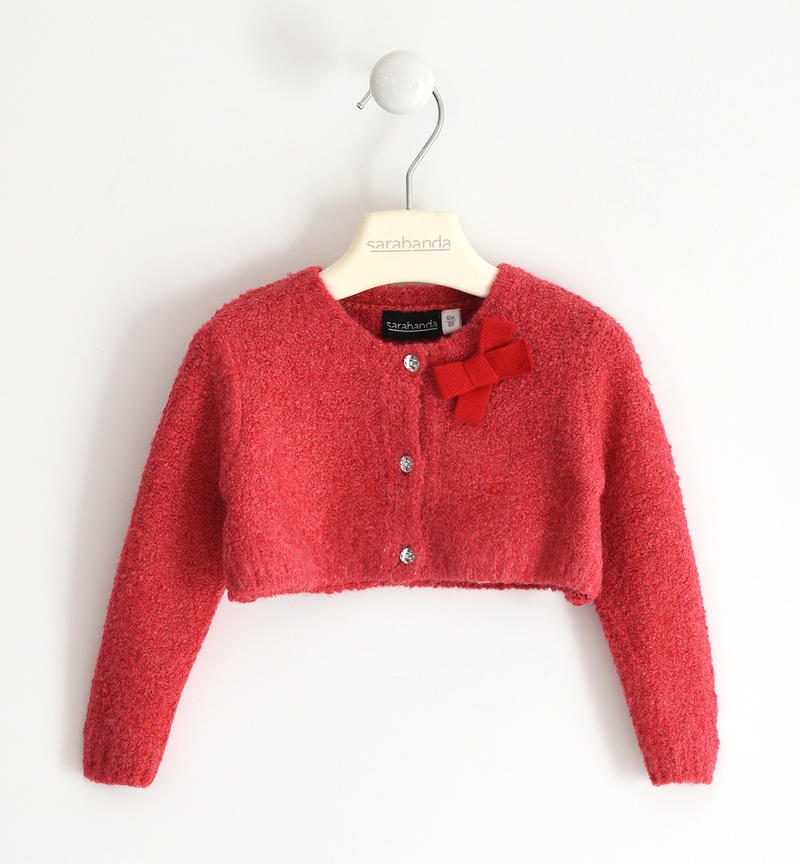 Cardigan bambina con fiocco da 9 mesi a 8 anni Sarabanda ROSSO-2253