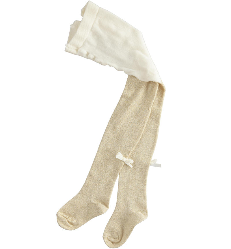 Collant bambina con fiocchi da 9 mesi a 8 anni Sarabanda ORO-1154