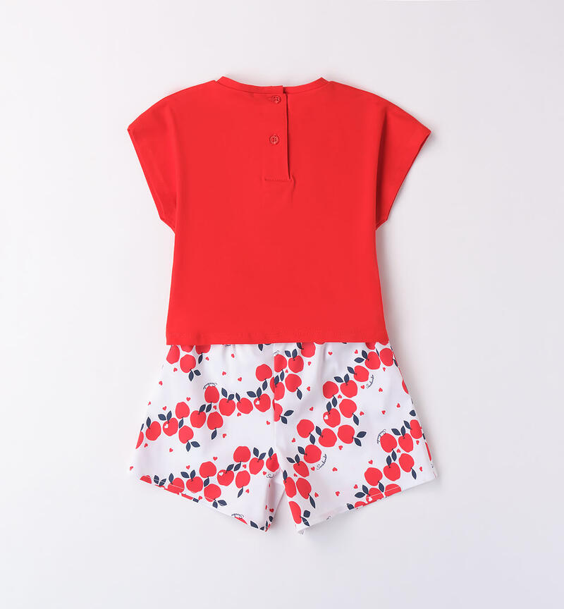 Girls' T-shirt and shorts outfit ORANGE-2234