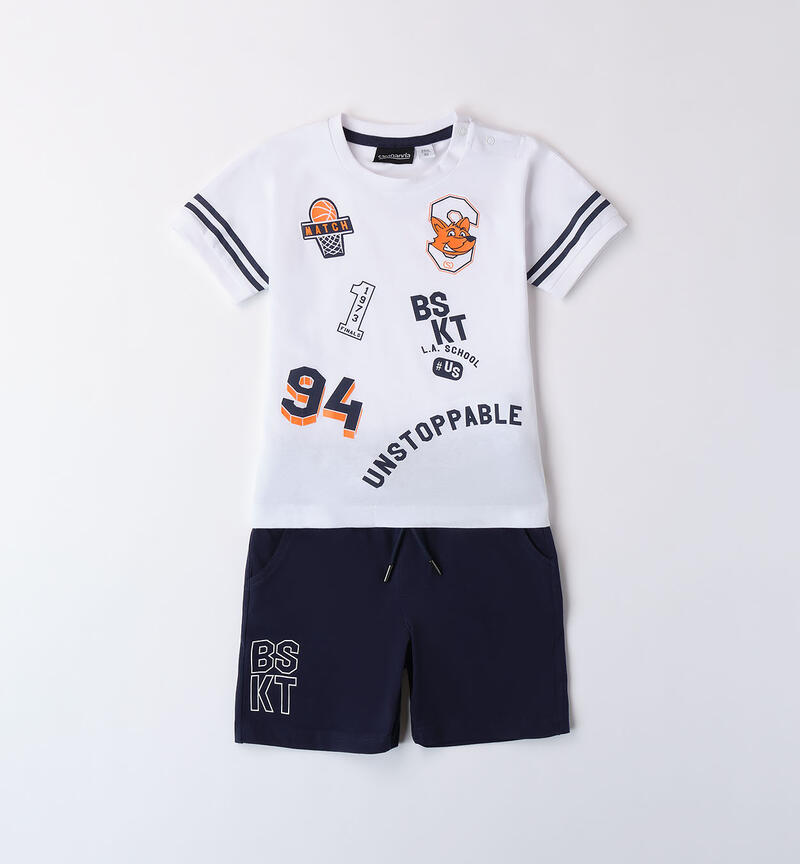 Boy's basketball outfit BIANCO-0113