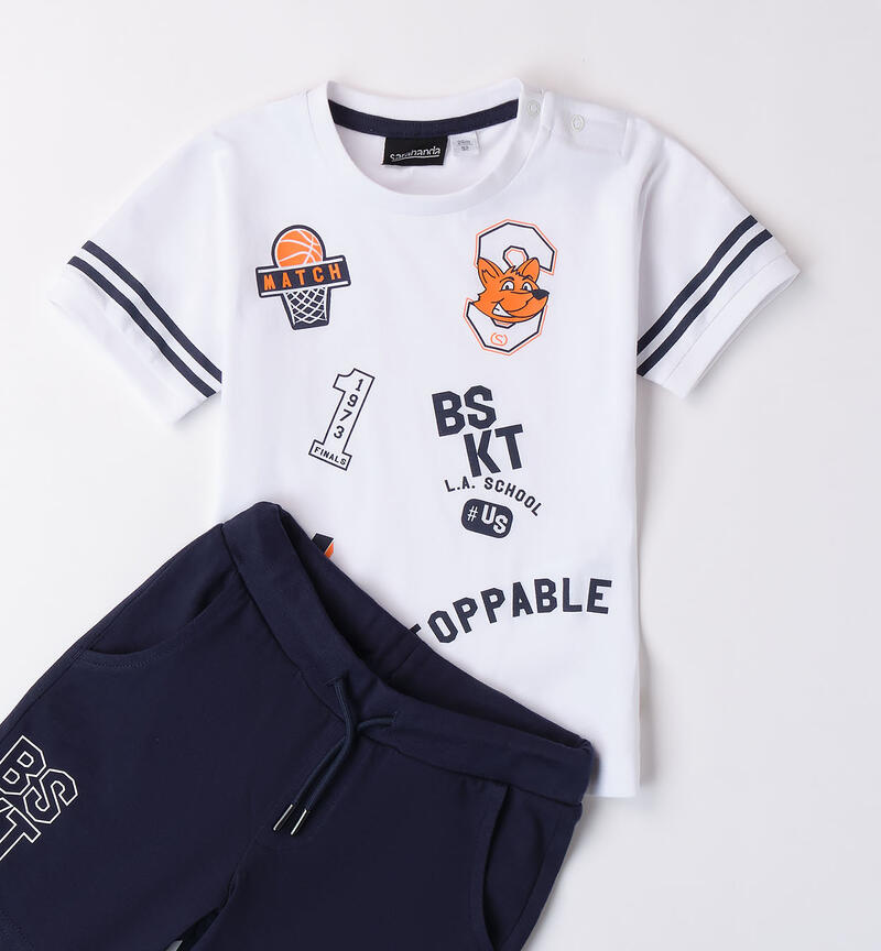 Boy's basketball outfit BIANCO-0113