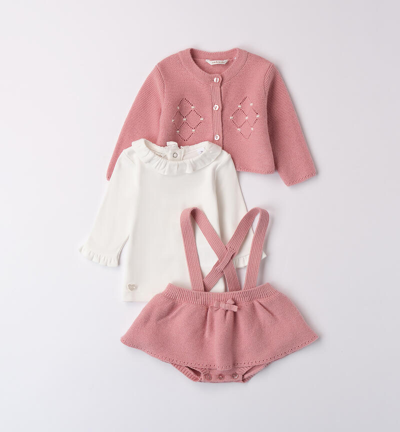 Three-piece outfit for baby girl ROSA-3031