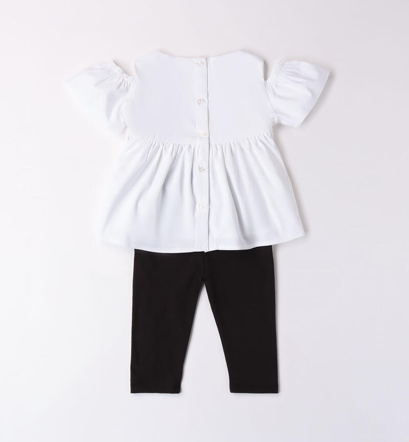 Girls' outfit with top and leggings  BIANCO-0113