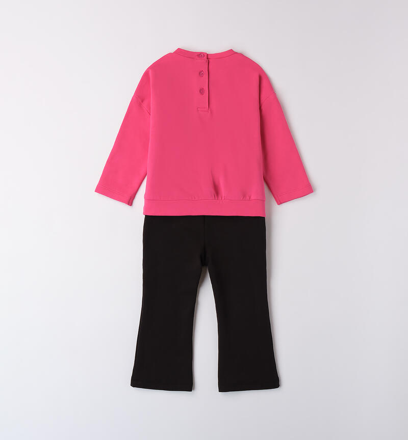 Outfit with hearts for girls FUXIA-2432