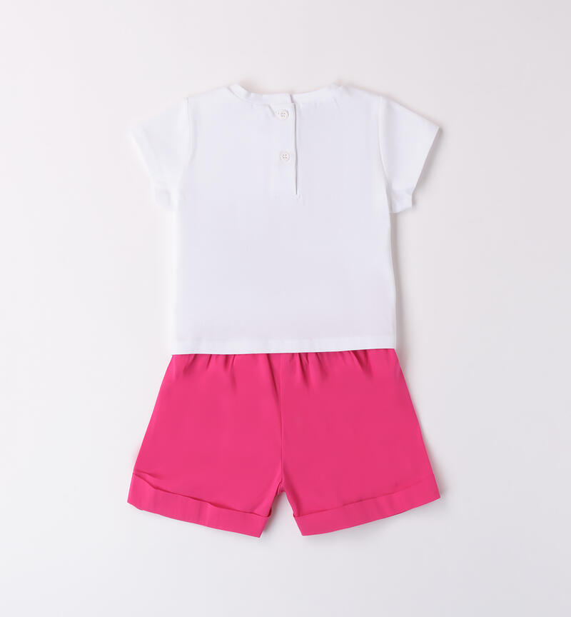 Girls' outfit with bows FUXIA-2445