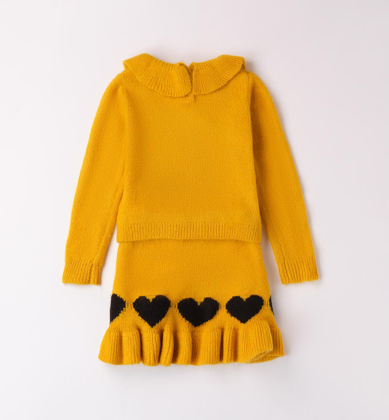 Completo bambina in tricot GIALLO-1616