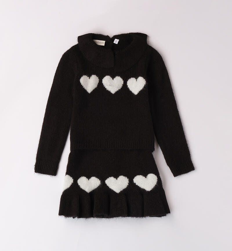 Completo bambina in tricot NERO-0658