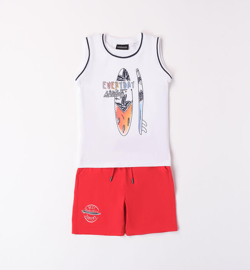 Boys' tank top outfit BIANCO-0113