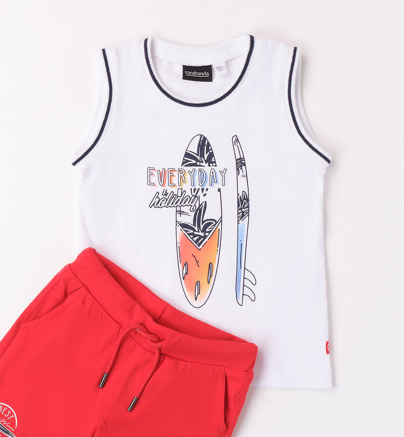 Boys' tank top outfit BIANCO-0113