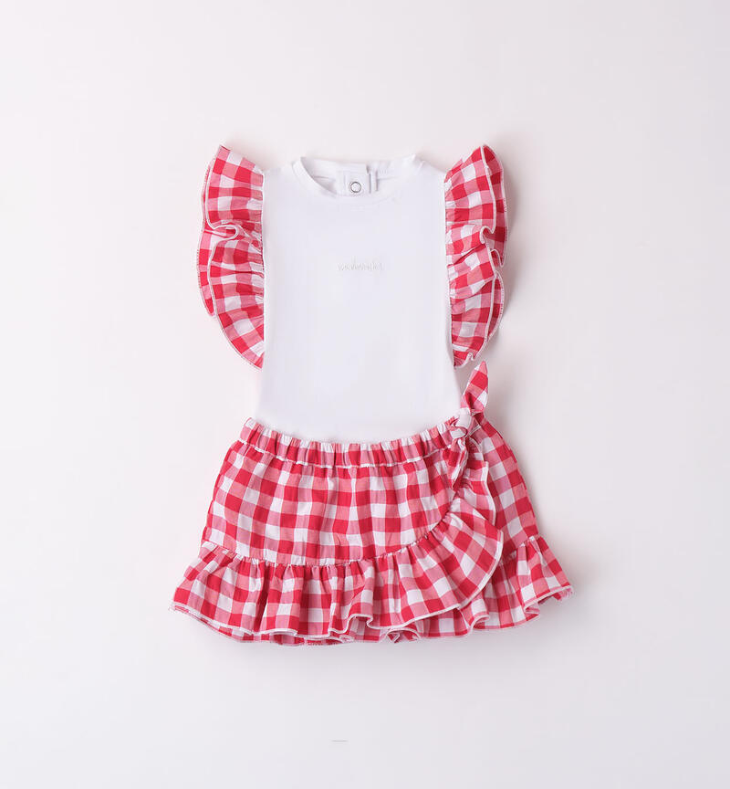 Girls' bodysuit and skirt outfit BIANCO-0113