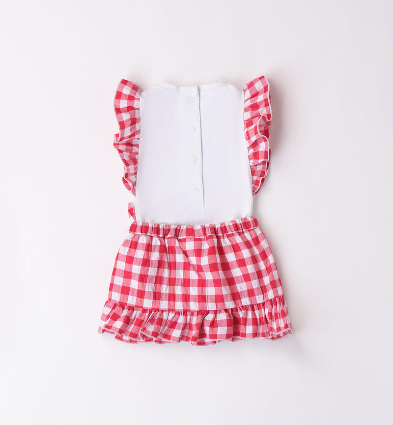 Girls' bodysuit and skirt outfit BIANCO-0113