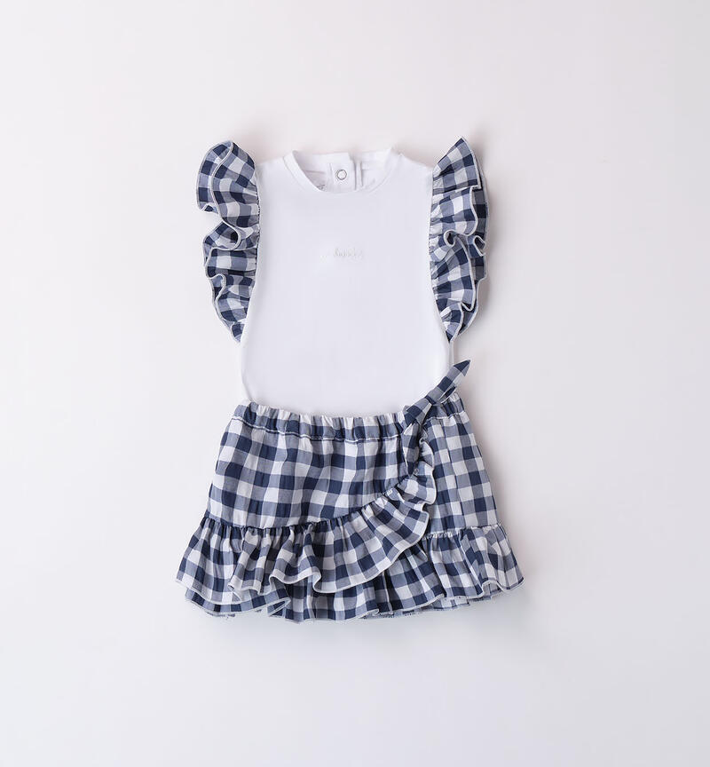 Girls' bodysuit and skirt outfit NAVY-3854