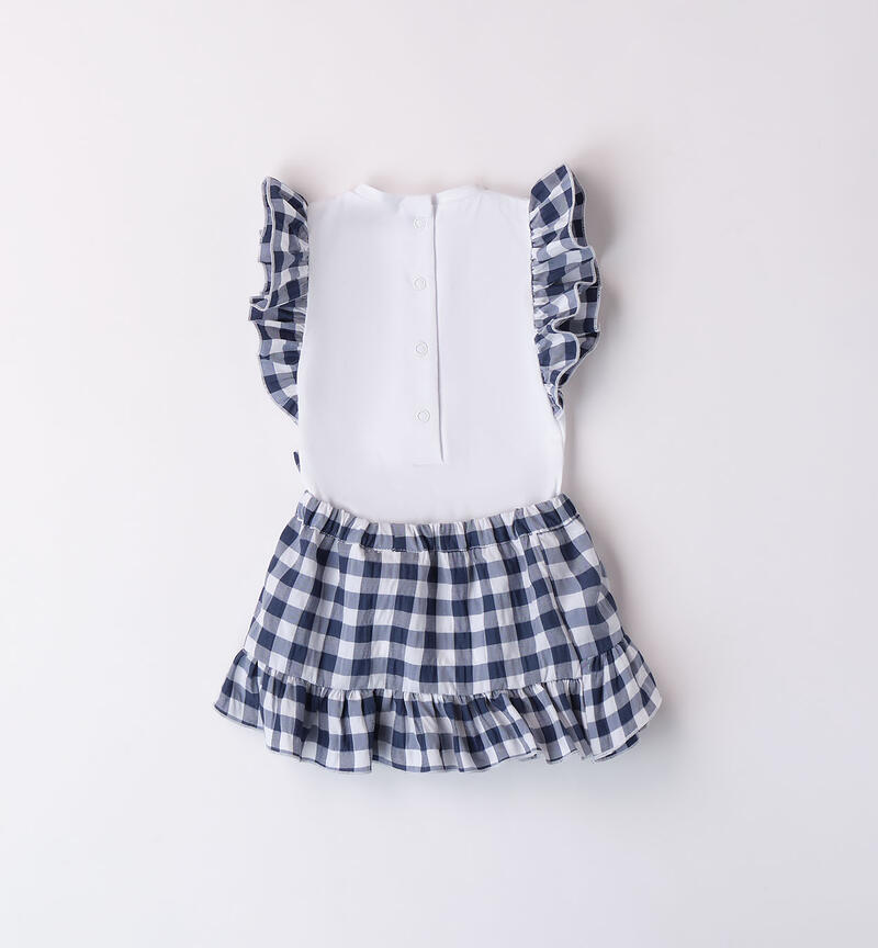 Girls' bodysuit and skirt outfit NAVY-3854