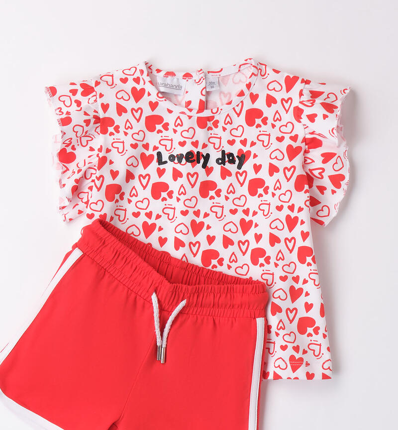 Girls' two-piece outfit BIANCO-ROSSO-6ARG