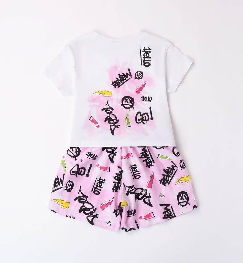 Sarabanda girls' two-piece outfit. BIANCO-0113