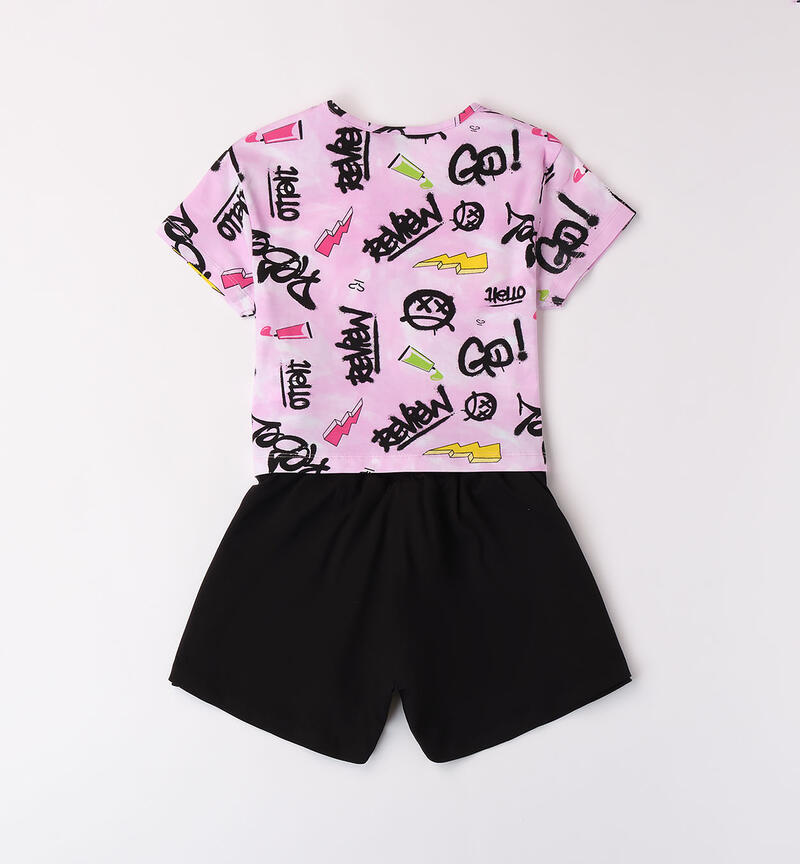 Sarabanda girls' two-piece outfit. FUXIA-2445