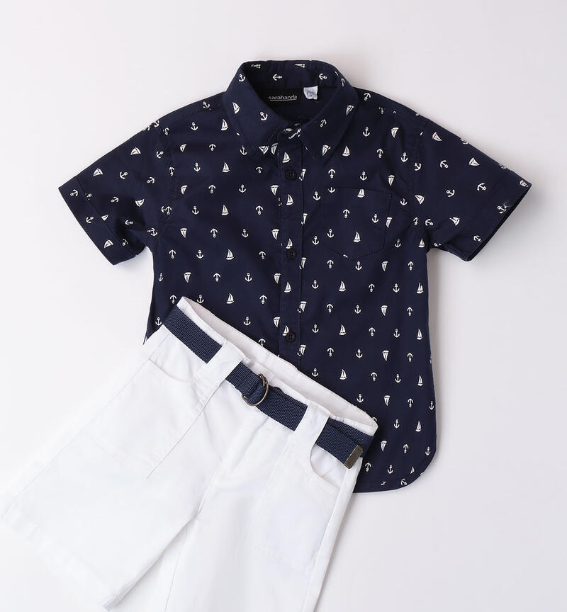 Completo elegante per bambino NAVY-BIANCO-6AHS