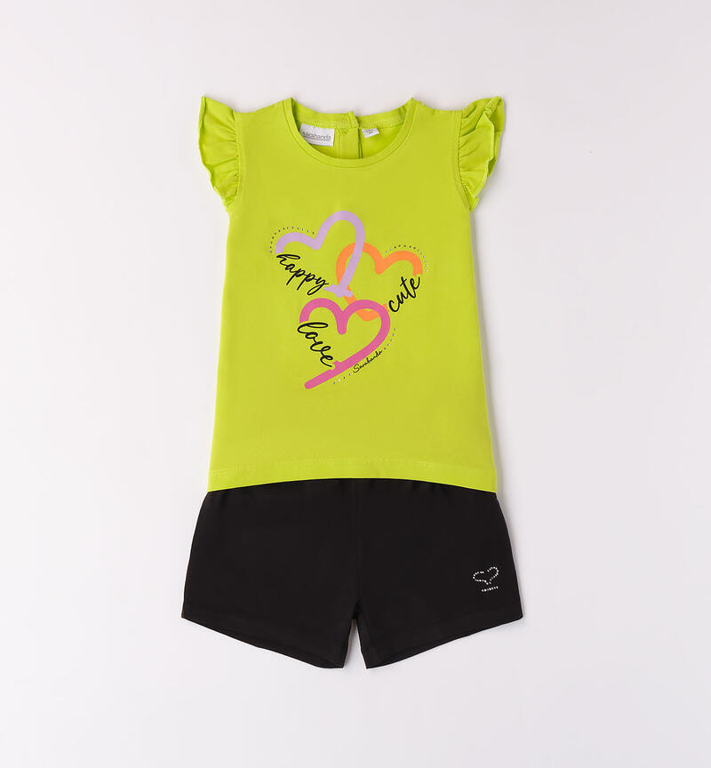 Girls' green summer outfit VERDE-5237