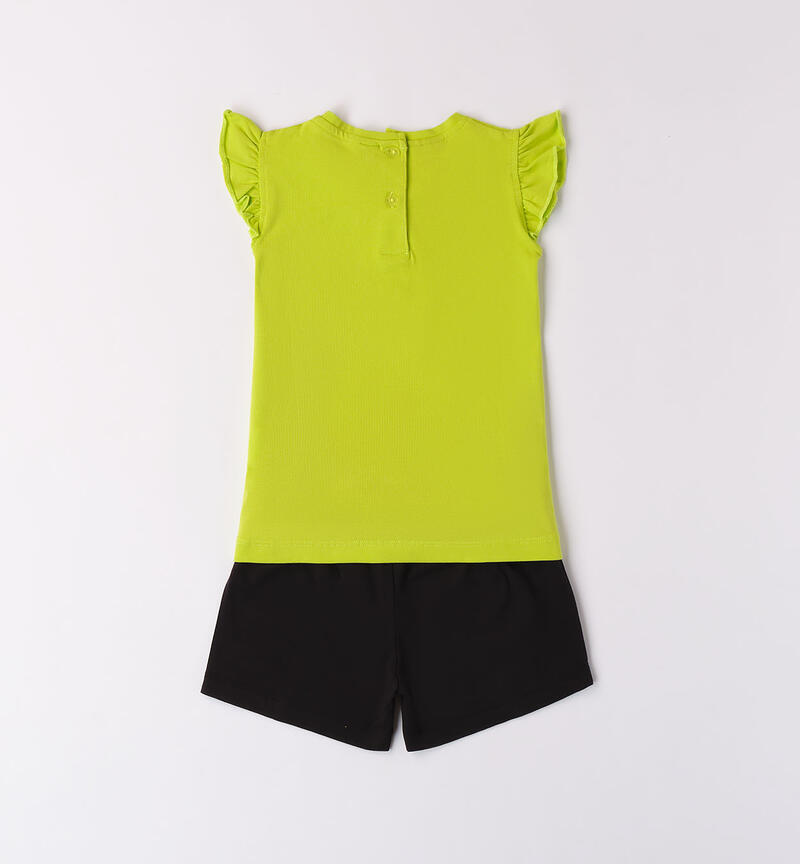 Girls' green summer outfit VERDE-5237