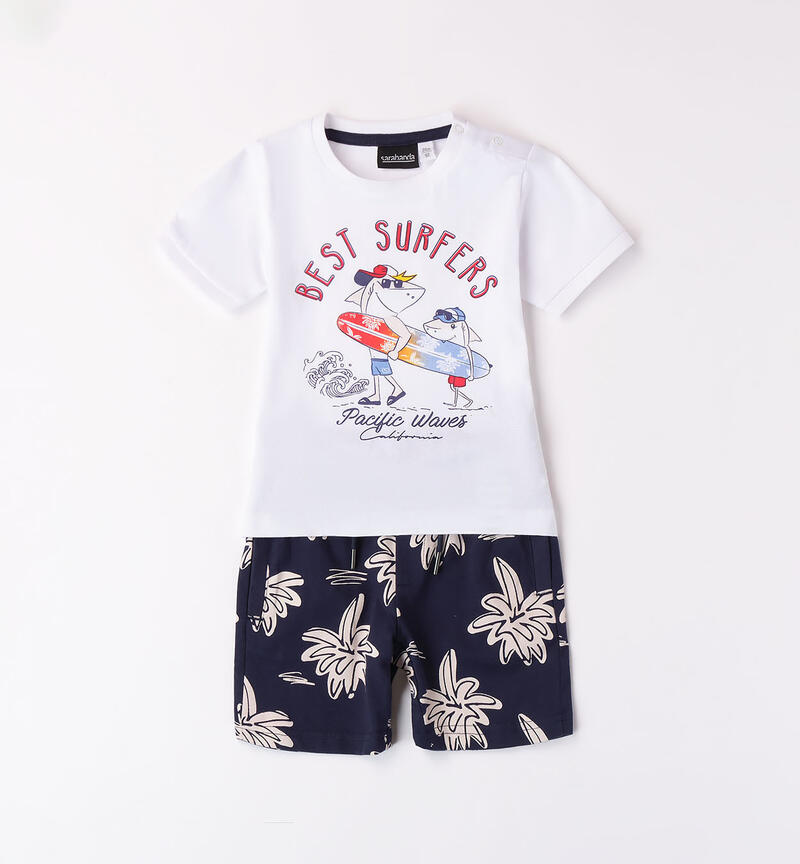 Completo estivo bambino surf  BIANCO-0113