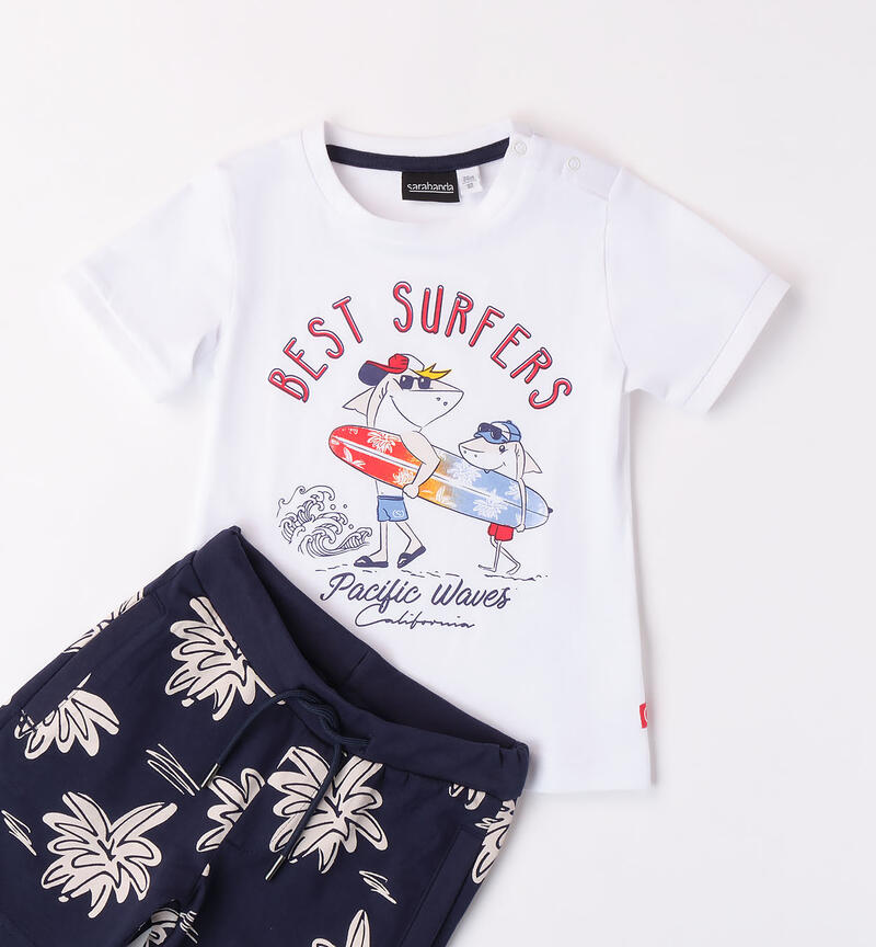 Completo estivo bambino surf  BIANCO-0113