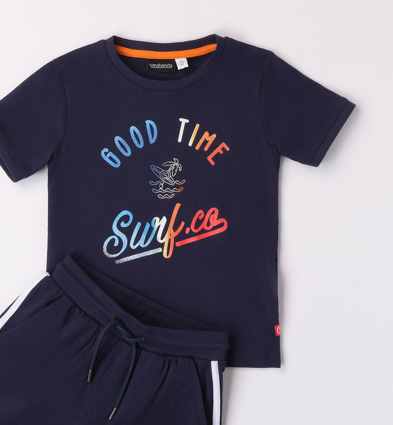 Boys' blue summer outfit NAVY-3854