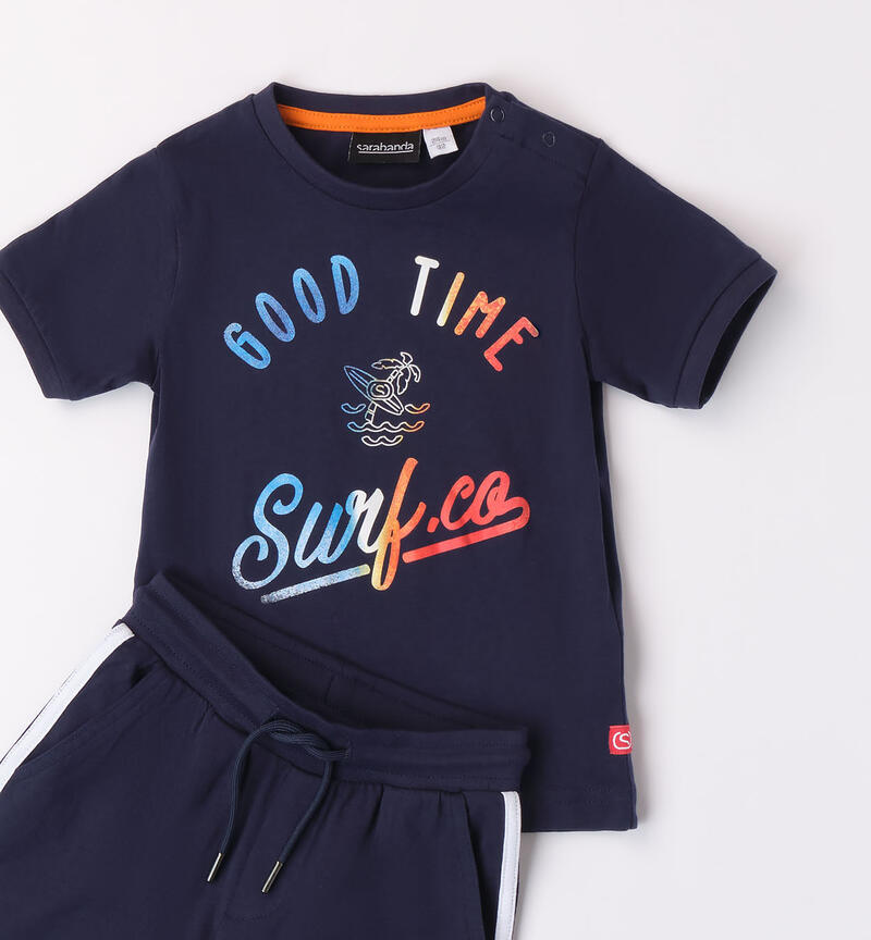 Boys' blue summer outfit NAVY-3854