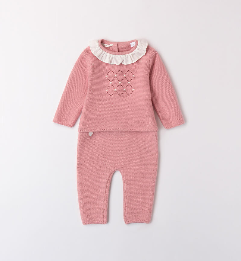 Completo neonata due pezzi 
 ROSA-3031