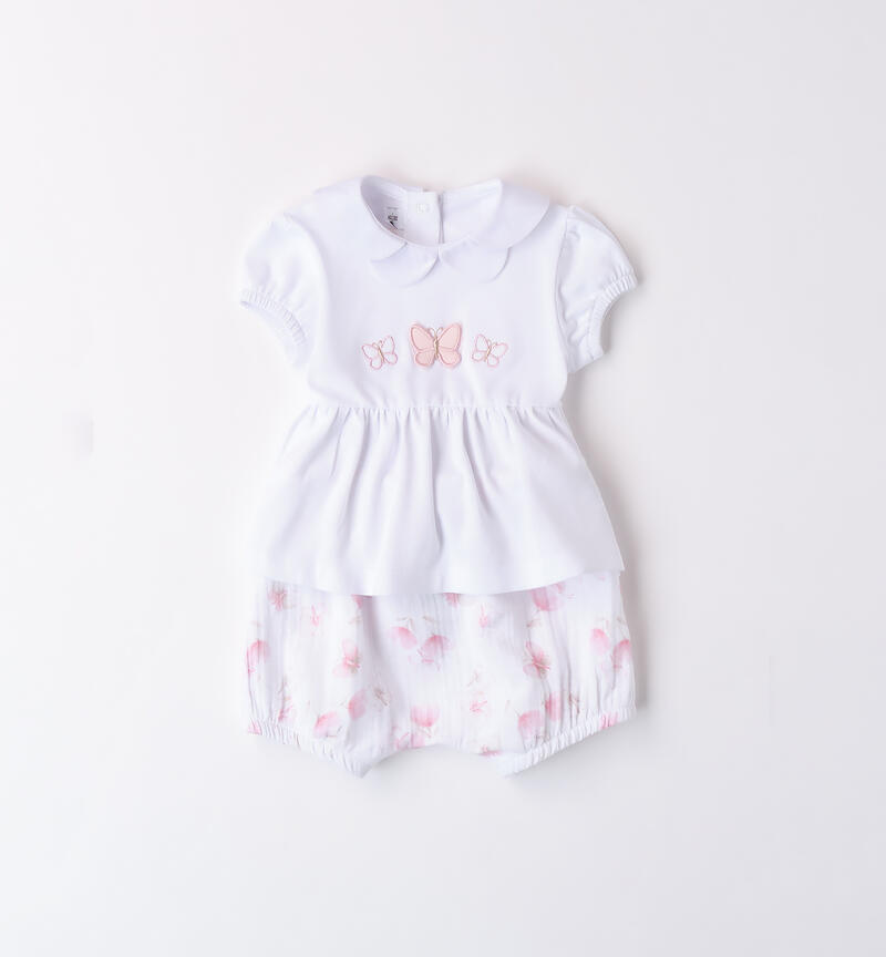 Minibanda baby girl outfit BIANCO-0113