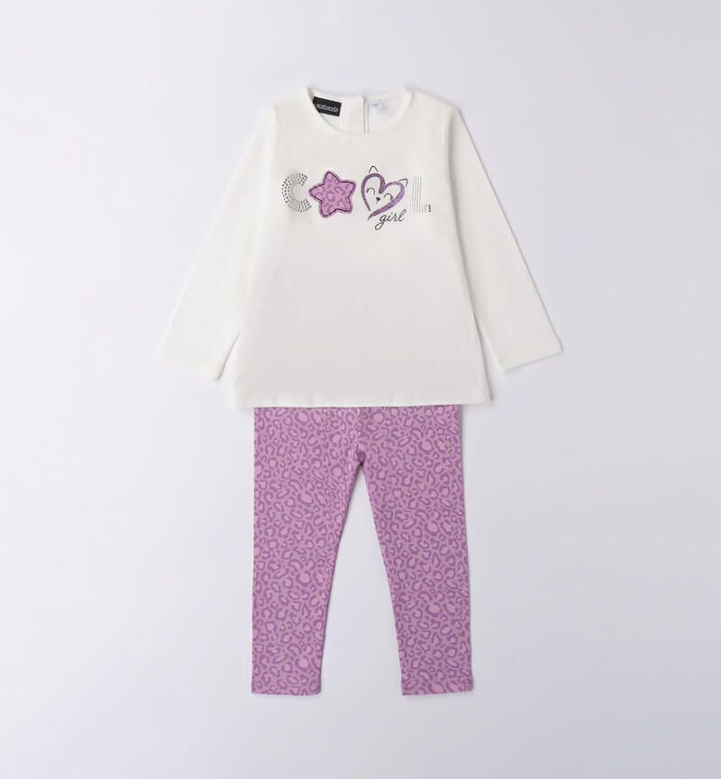 Sarabanda set with leggings for girls from 9 months to 8 years PANNA-0112
