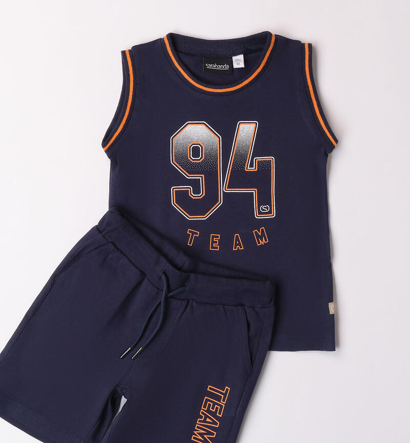 Boys' tank top outfit NAVY-3854