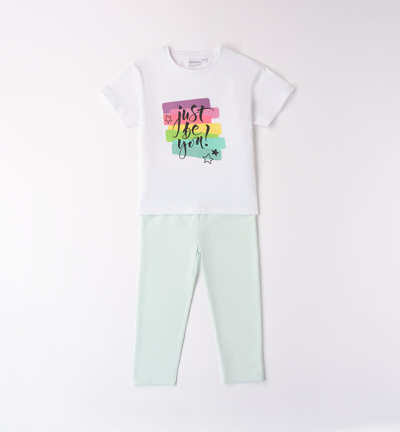 Completo ragazza leggings e t-shirt MINT-4123