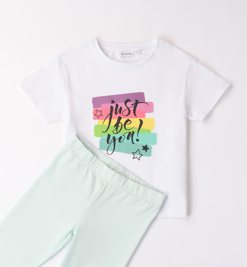 Girls' outfit with leggings and T-shirt MINT-4123