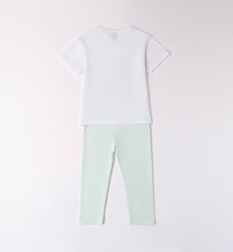 Completo ragazza leggings e t-shirt MINT-4123