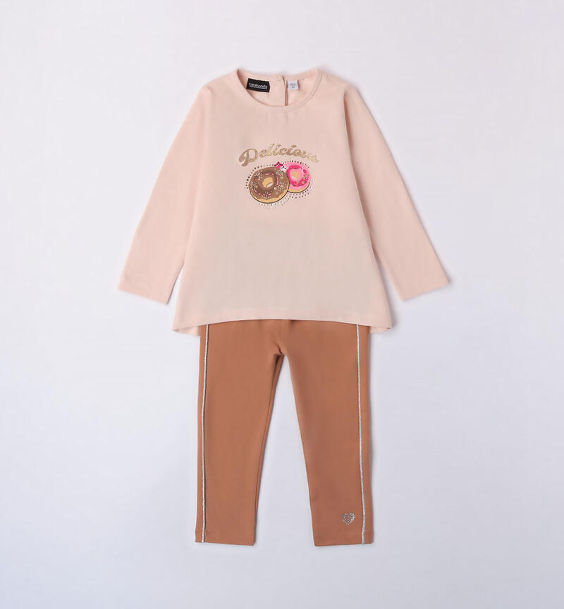 Sarabanda pink set for girls from 9 months to 8 years ROSA QUARZO-2613