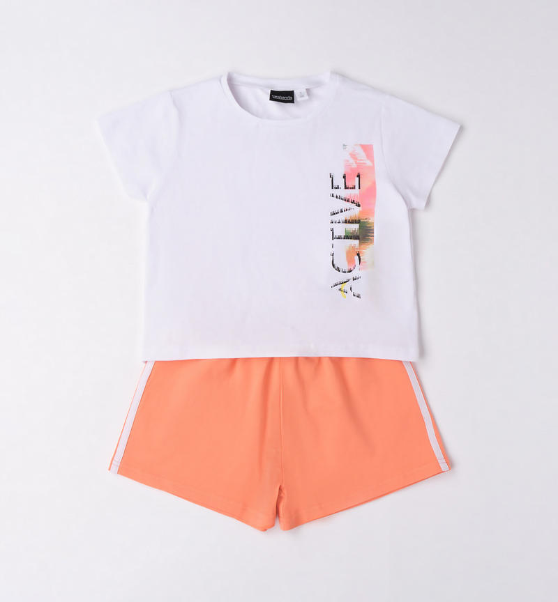 Completo sportivo estivo ragazza da 8 a 16 anni Sarabanda BIANCO-0113