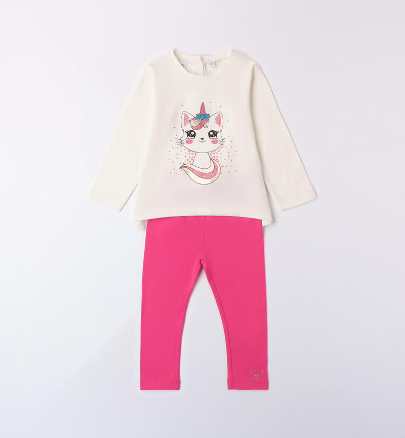 Completo unicorno per bambina due pezzi
 PANNA-0112