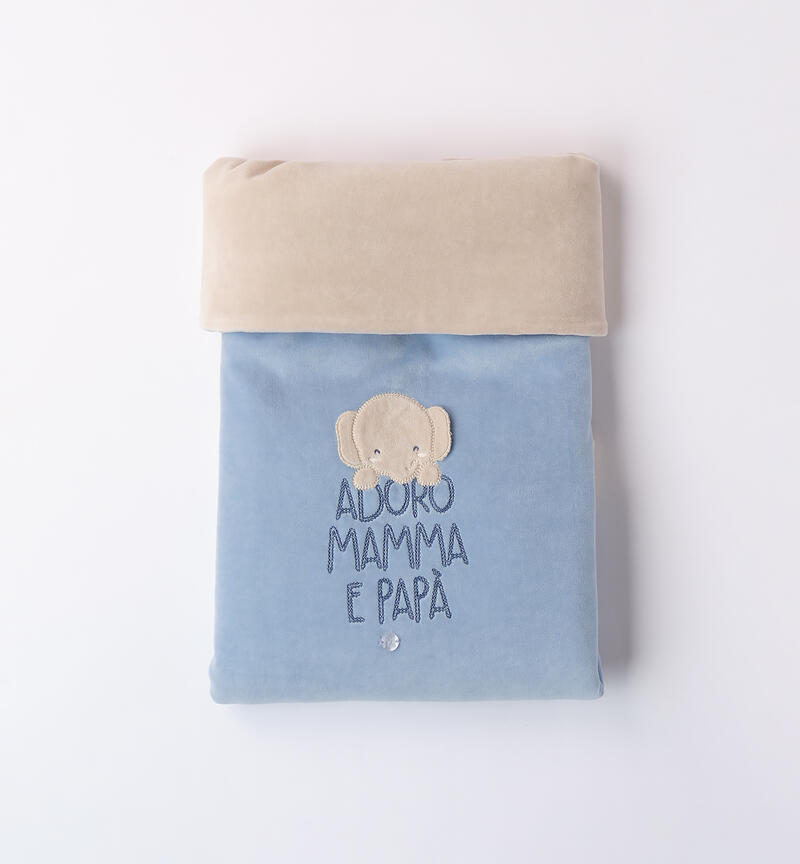 Chenille blanket for baby boy L.BLUE-3964