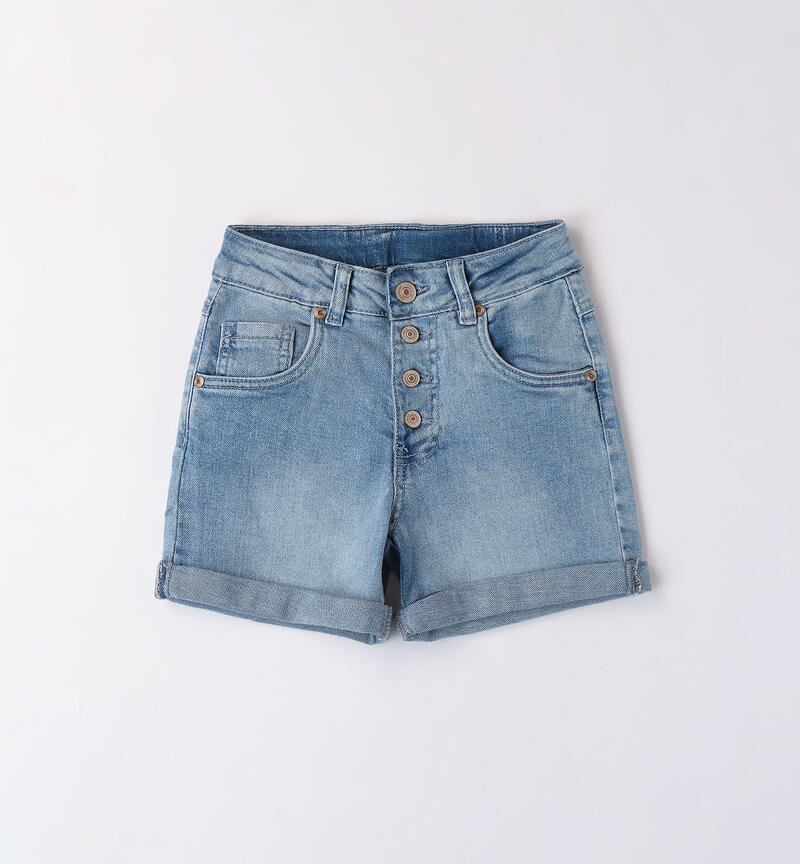 Girls' denim shorts BLU CHIARO LAVATO-7310