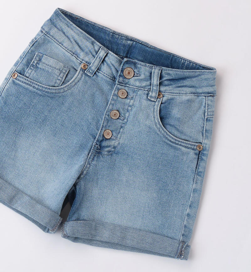 Girls' denim shorts BLU CHIARO LAVATO-7310