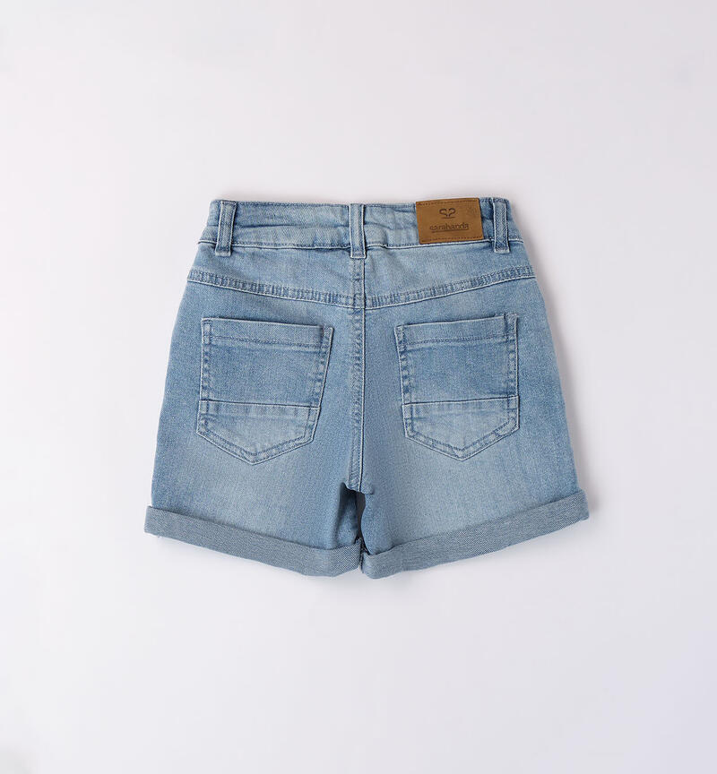 Girls' denim shorts BLU CHIARO LAVATO-7310