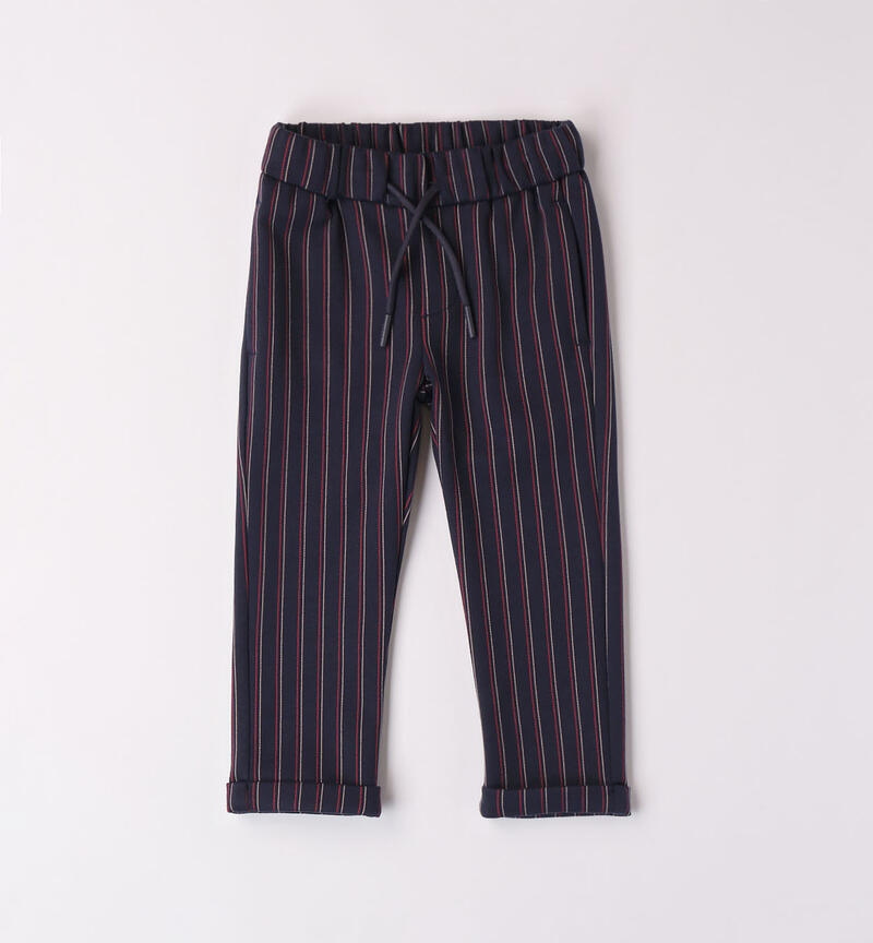 Elegante pantalone a righe per bambino da 9 mesi a 8 anni Sarabanda NAVY-3854