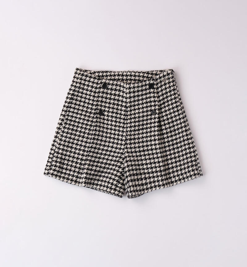 Elegante pantalone corto per ragazza da 8 a 16 anni Sarabanda NERO-0658