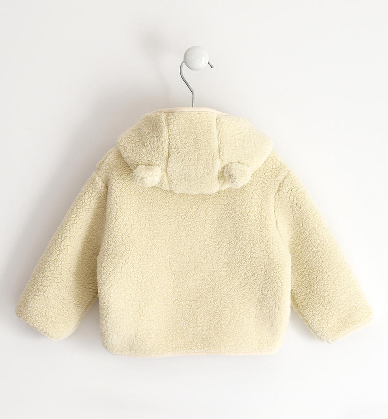 Felpa bambina con cappuccio ed orecchie da 9 mesi a 8 anni Sarabanda GESSO-0214