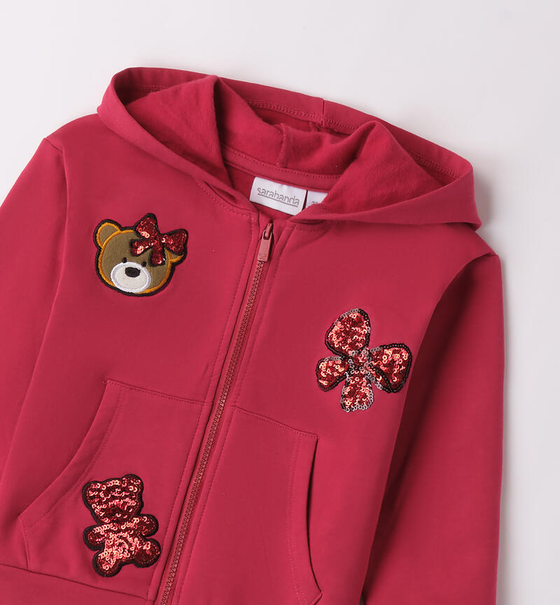 Sweatshirt with bears for girls BORDEAUX-2652