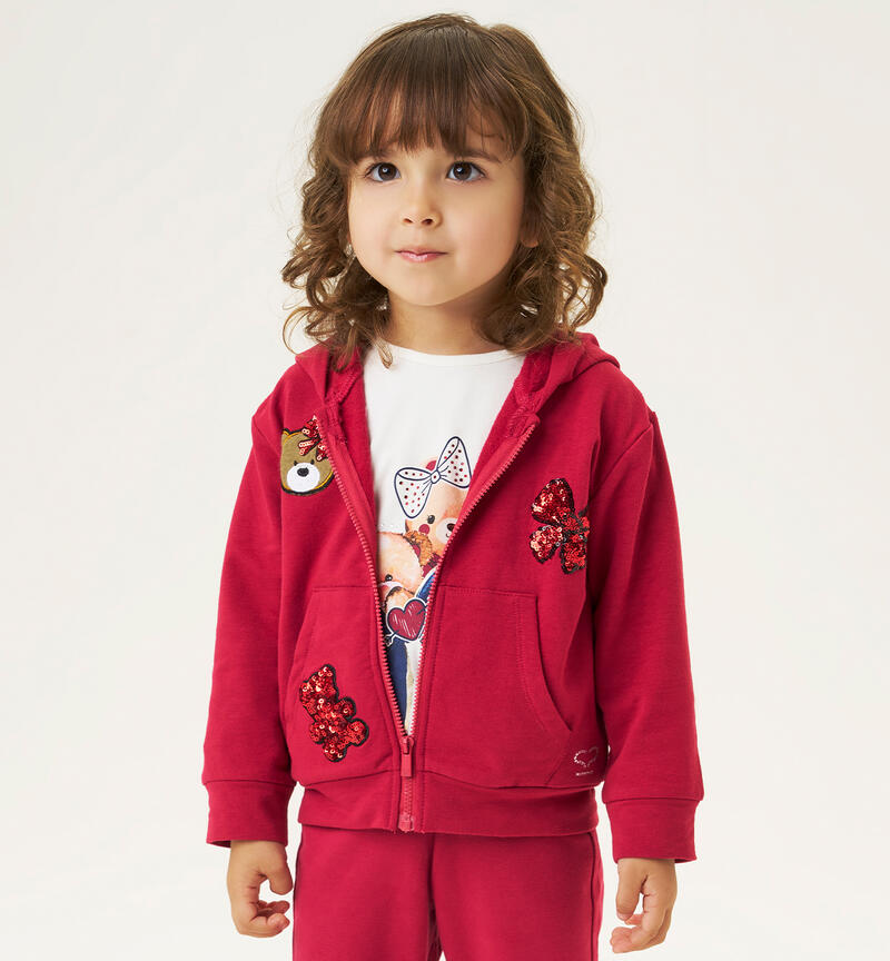 Felpa bambina con orsi BORDEAUX-2652