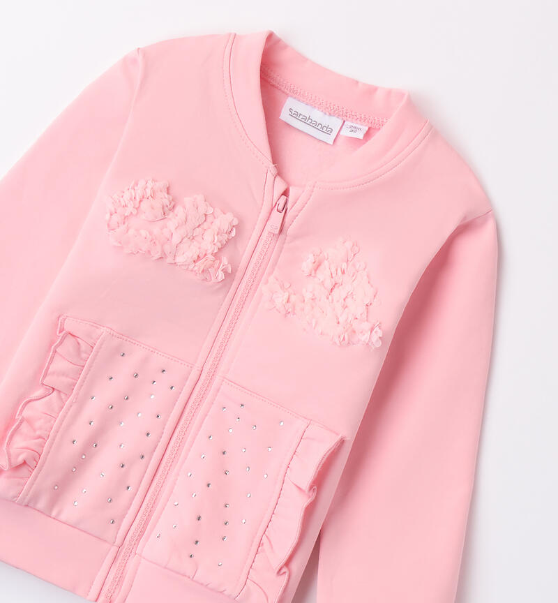 Sweatshirt with rhinestones for girls ROSA  -2735