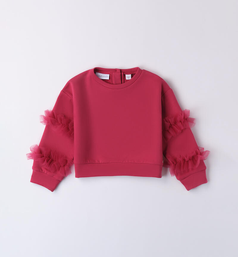 Sweatshirt with tulle for girls BORDEAUX-2652