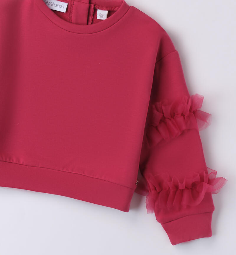 Sweatshirt with tulle for girls BORDEAUX-2652