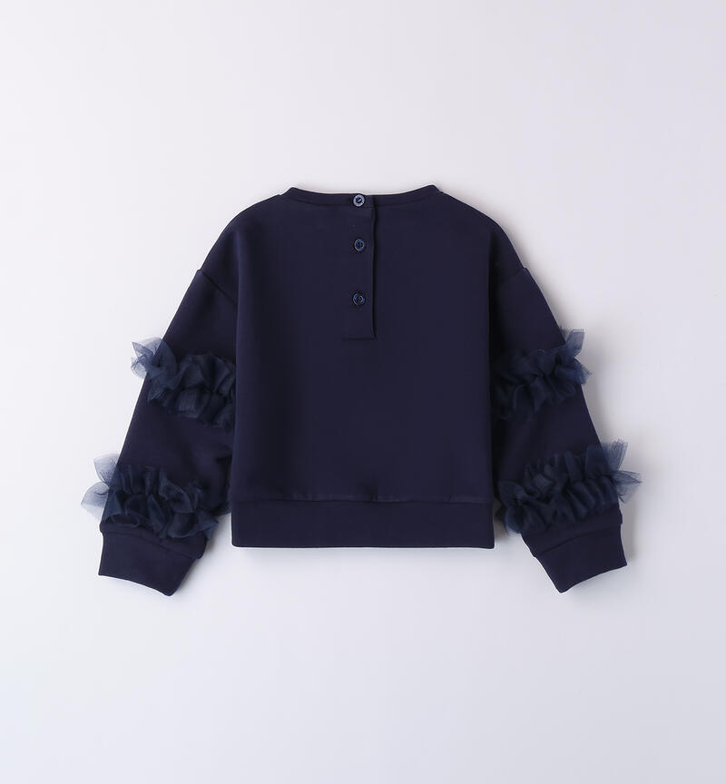 Sweatshirt with tulle for girls NAVY-3854